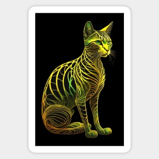 Gold Art Cat Sticker